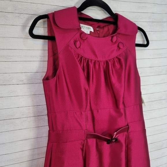 KAY UNGER FUSCHIA PINK COCKTAIL DRESS, W BELT, SZ 8 - Picture 3 of 15